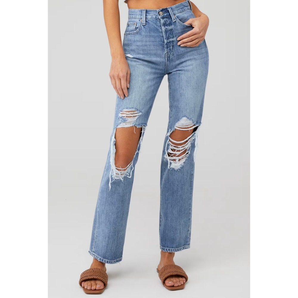 Pistola Cassie Super Hi Rise Distressed Straight Leg Streetwear 27 Anthropologie
